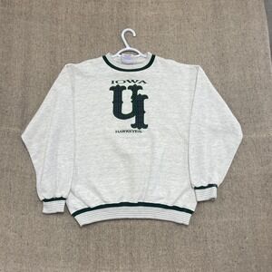 Vintage University of Iowa sweatshirt mens Large gray 1990s Hawkeyes USA